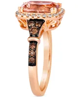 Le Vian Peach Morganite (2-1/4 ct. t.w.) & Diamond (3/8 Halo Ring 14k Rose Gold