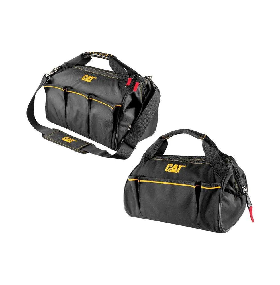 Cat 2 Piece Wide Mouth Tool Bag Set with 13-Inch and 16-Inch Bags