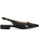 Journee Collection Women's Bertie Two Tone Slingback Flats