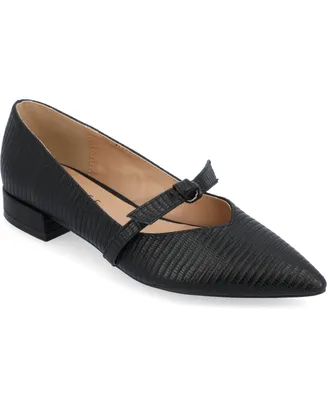 Journee Collection Women's Cait Bow Mary Jane Pointed Toe Flats