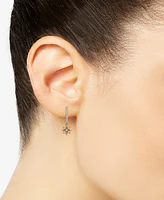 2-Pc. Set Citrine (1/4 ct. t.w.) & Lab-grown White Sapphire (1/2 ct. t.w.) Hoop & Dangle Star Earrings in 14k Gold-Plated Sterling Silver