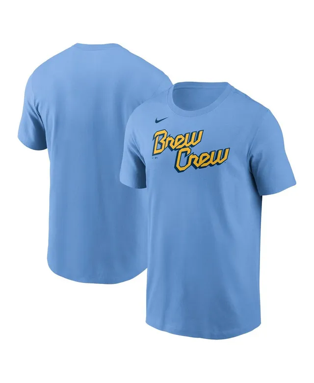 Milwaukee Brewers Stitches Cooperstown Collection V-Neck Team Color Jersey  - Powder Blue/Royal