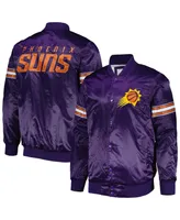 Men's Starter Purple Phoenix Suns Pick and Roll Satin Full-Snap Varsity Jacket