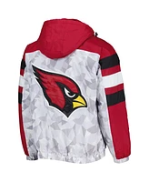 Men's Starter White, Cardinal Arizona Cardinals Thursday Night Gridiron Raglan Half-Zip Hooded Jacket