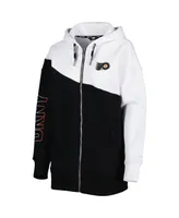 Women's Dkny Sport Black, White Philadelphia Flyers Gina Full-Zip Hoodie