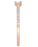 Diamond Three Stone Baguette Ring (1/4 ct. t.w.) in 14k Rose Gold