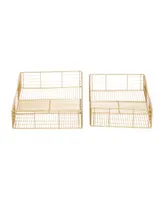 CosmoLiving by Cosmopolitan Metal Wire Tray, Set of 2, 17", 19" W