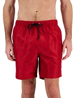 Nautica Men's Quick-Dry Anchor-Print 8" Swim Trunks