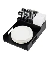 Mind Reader Anchor Collection, Utensil, Napkin and Plate Serving Tray, Break room, Countertop Organizer