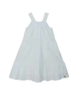 Girl Sleeveless Cotton Midi Dress White - Child