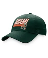 Men's Top of the World Green Miami Hurricanes Slice Adjustable Hat