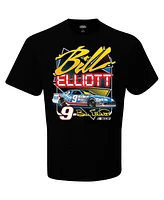 Men's Checkered Flag Sports Black Bill Elliott Dawsonville Two-Sided T-shirt