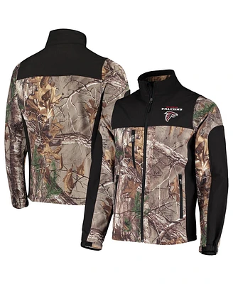 Men's Dunbrooke Realtree Camo, Black Atlanta Falcons Circle Hunter Softshell Full-Zip Jacket