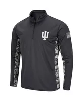 Men's Colosseum Charcoal Indiana Hoosiers Oht Military-Inspired Appreciation Digi Camo Quarter-Zip Jacket