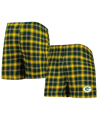 Men's Concepts Sport Green and Gold Bay Packers Ledger Flannel Boxers