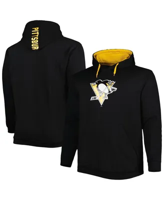Men's Black Pittsburgh Penguins Logo Big and Tall Fleece Pullover Hoodie