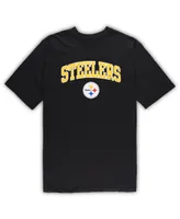 Men's Concepts Sport Black and Heather Gray Pittsburgh Steelers Big Tall T-shirt Pants Sleep Set