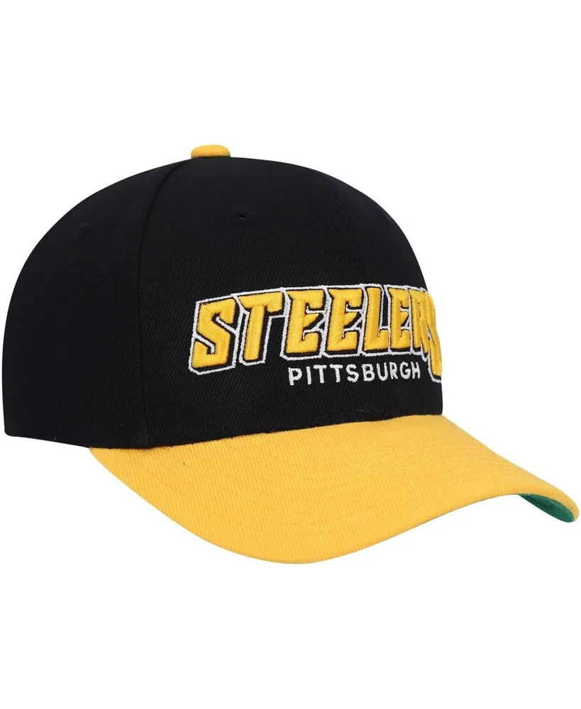 Big Boys Mitchell & Ness Black, Gold Pittsburgh Steelers Shredder Adjustable Hat