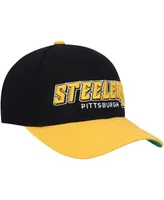 Big Boys Mitchell & Ness Black, Gold Pittsburgh Steelers Shredder Adjustable Hat