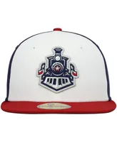 Men's New Era White, Navy Round Rock Express Authentic Collection Team Alternate 59FIFTY Fitted Hat