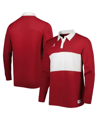 Men's Nike Crimson Alabama Tide Striped Long Sleeve Polo Shirt