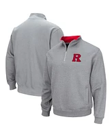 Men's Colosseum Heathered Gray Rutgers Scarlet Knights Tortugas Team Logo Quarter-Zip Jacket