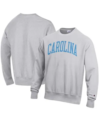 Men's Champion Heathered Gray North Carolina Tar Heels Arch Reverse Weave Pullover Sweatshirt