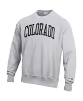 Men's Champion Heathered Gray Colorado Buffaloes Arch Reverse Weave Pullover Sweatshirt