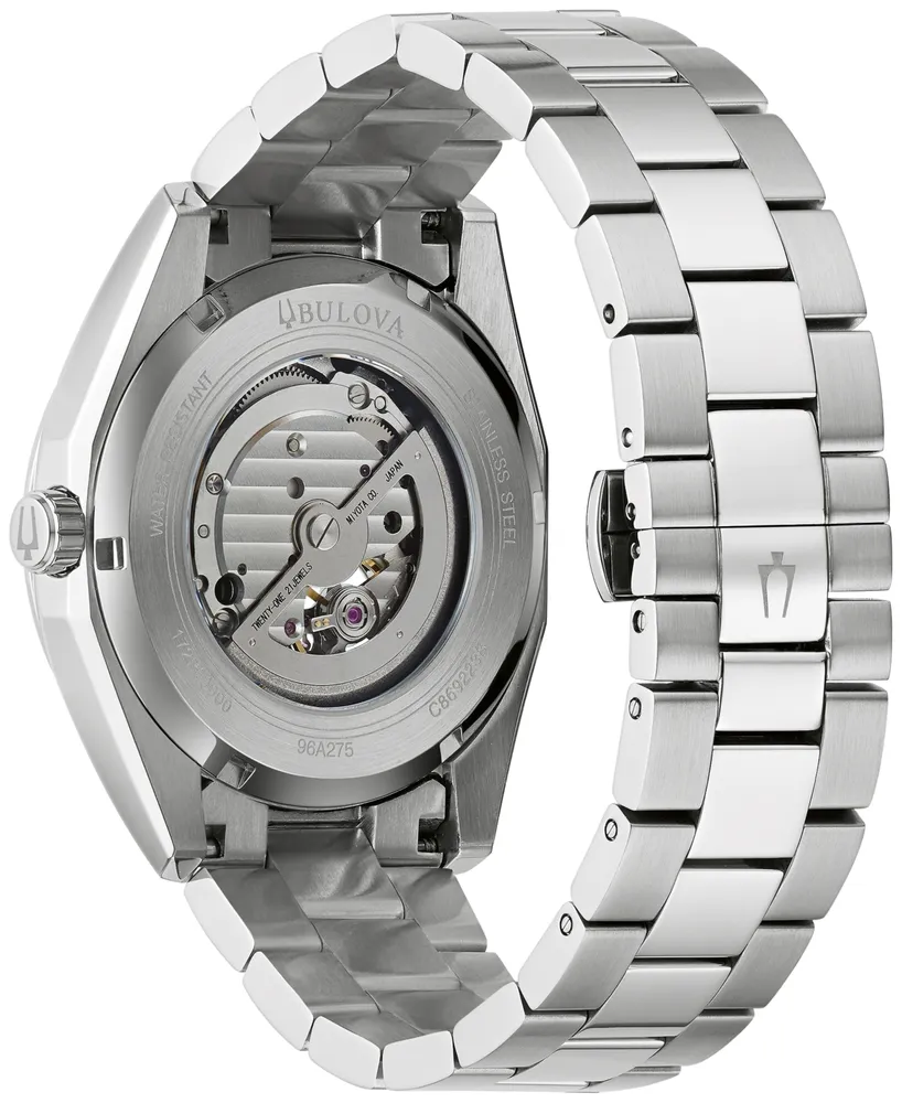 Bulova Men's Automatic Surveyor Stainless Steel Bracelet Watch 42mm - Silver
