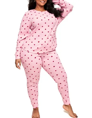 Adore Me Plus Muriel Pajama Long-Sleeve Top & Legging Set