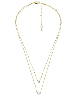 Fossil Sadie Tokens of Affection Cubic Zirconia Two-Tone Chain Necklace - Two