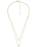 Fossil Sadie Tokens of Affection Cubic Zirconia Two-Tone Chain Necklace - Two