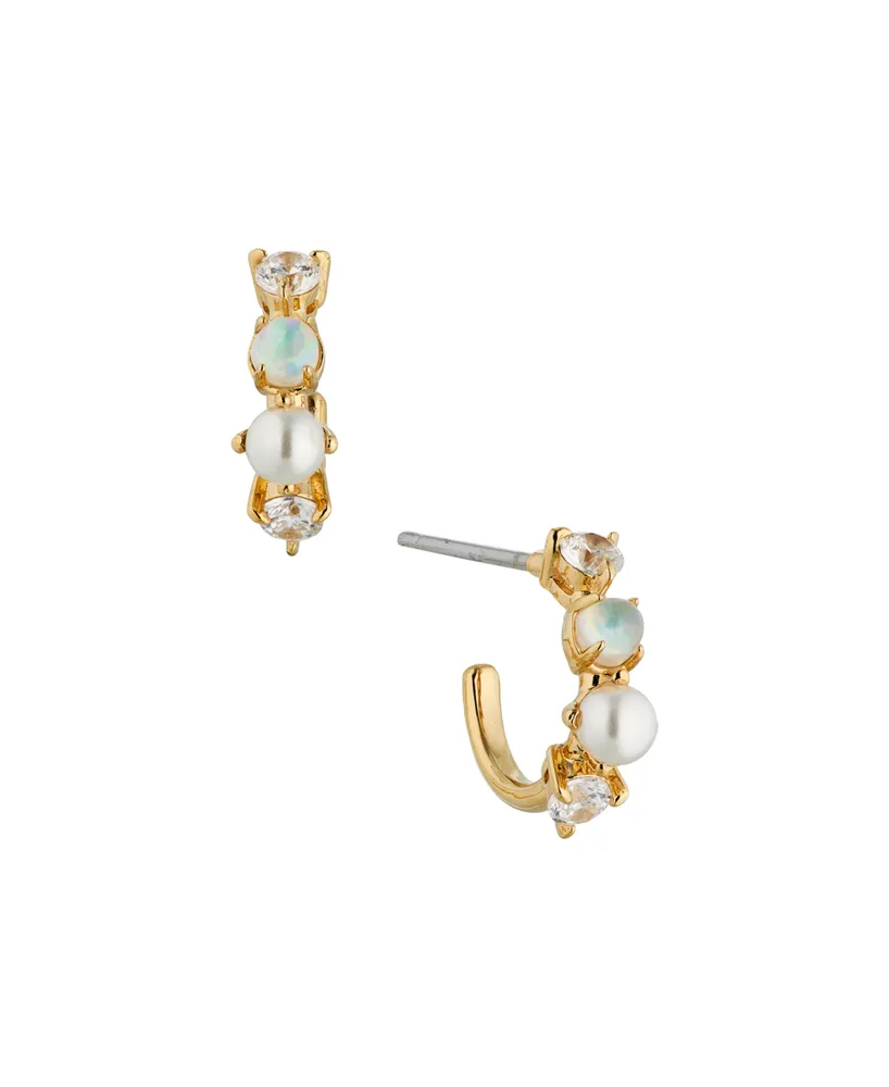 Ava Nadri Pearl Small C Hoop Earring