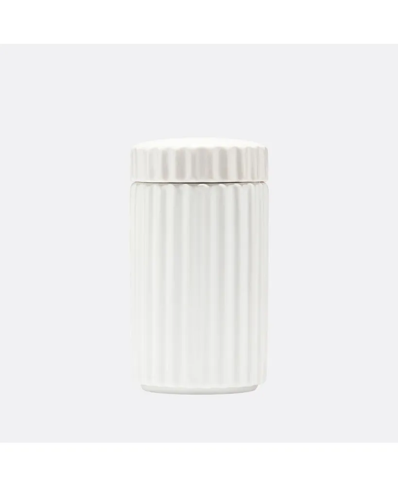 Dog Ripple Ceramic Treat Jar - White