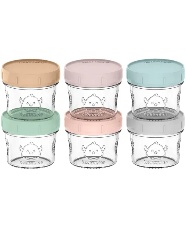 6pk Prep Baby Food Storage Containers, 4 oz Leak-Proof, BPA Free Glass Baby  Food Jars for Feeding (Pastels)