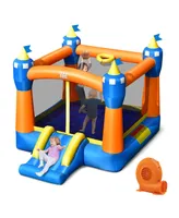 Costway Inflatable Bounce House Kids Magic Castle w/ Large Jumping Area With 550W Blower