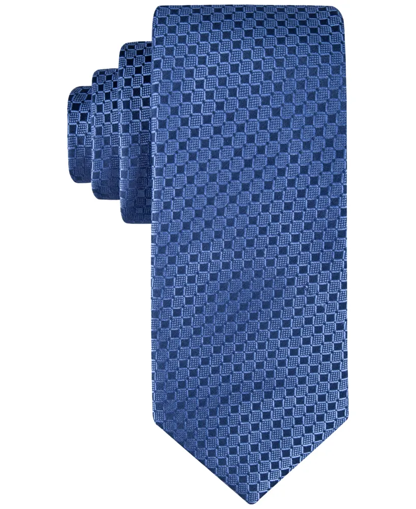 Calvin Klein Men's Checkered Geo-Print Tie