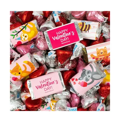 Just Candy 131 pcs Valentine's Day Candy Hershey's Chocolate Mix for Kids (1.65 lbs, Approx. 131 Pcs) - Assorted Pre
