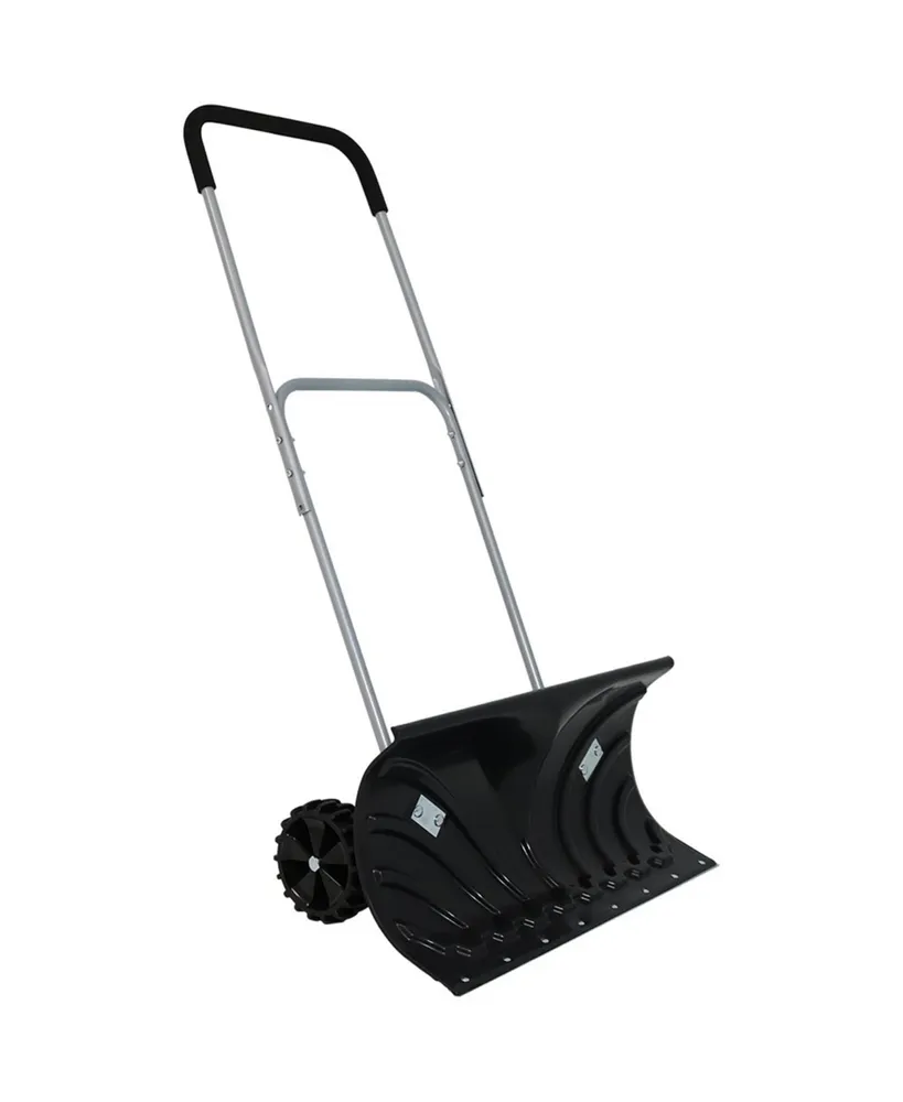 Casl Brands 26 in Aluminum and Polypropylene Adjustable Rolling Snow Pusher