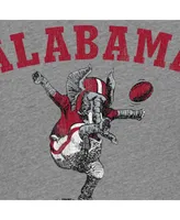 Men's Original Retro Brand Heathered Gray Alabama Crimson Tide Vintage-Like Punting Big Al Tri-Blend T-shirt