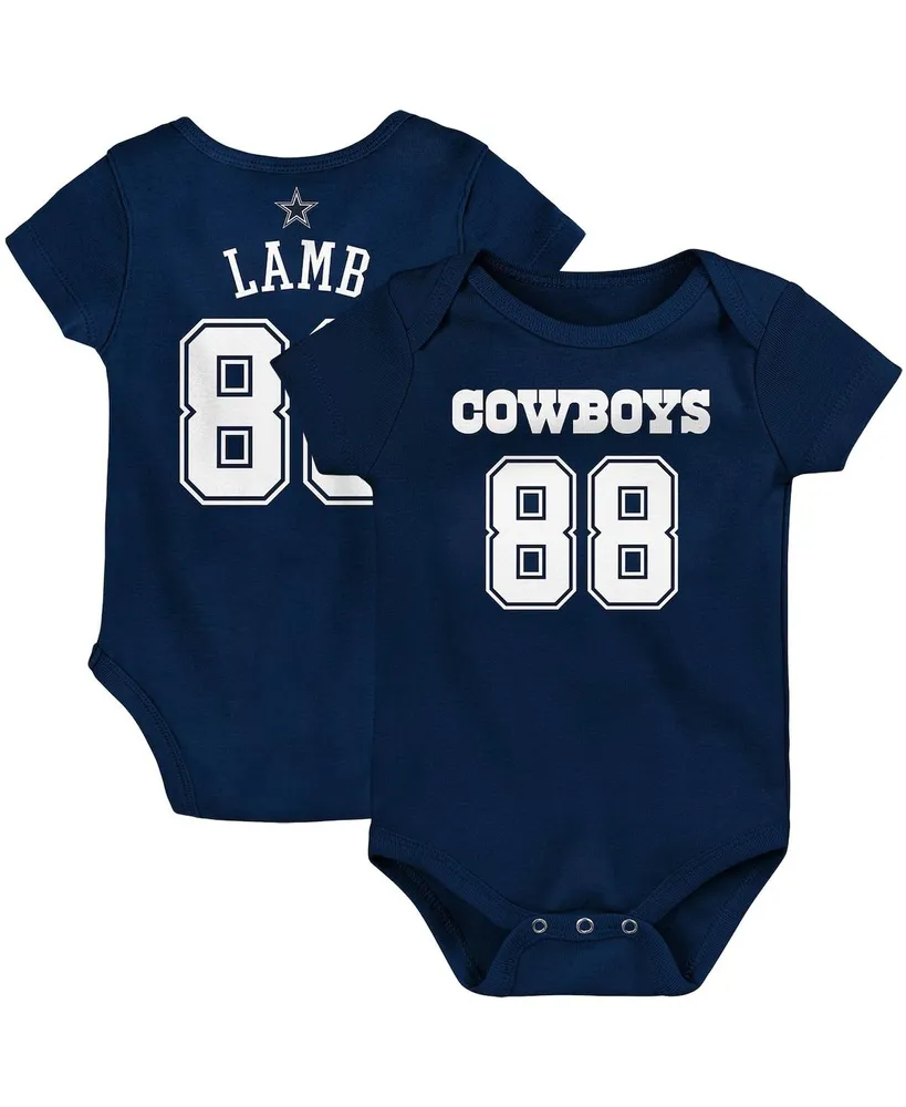 Infant Boys and Girls CeeDee Lamb Navy Dallas Cowboys Mainliner Player Name and Number Bodysuit