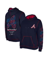 Men's New Era Navy Atlanta Braves Team Split Pullover Hoodie