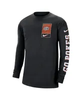 Men's Nike Black Oklahoma State Cowboys Seasonal Max90 2-Hit Long Sleeve T-shirt