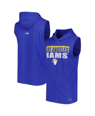 Men's Msx by Michael Strahan Royal Los Angeles Rams Relay Sleeveless Pullover Hoodie