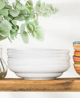 Euro Ceramica White Essential 4 Piece 9" Pasta Bowl Set