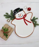 Euro Ceramica Winterfest Snowman Large Tray