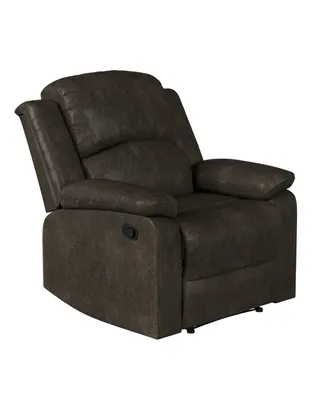 Relax A Lounger 34.75" Steel Dayton Faux Suede Manual Recliner