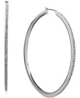 Dkny Crystal Pave Large Hoop Earrings, 2.3"