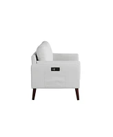 Lifestyle Solutions 35" Wood, Steel, Foam and Polyester Nate with Power and Usb Ports Loveseat