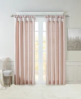 Madison Park Emilia Twist Tab Lined Window Curtain Panel, Single Curtain with Privacy Lining for Bedroom and Living Room